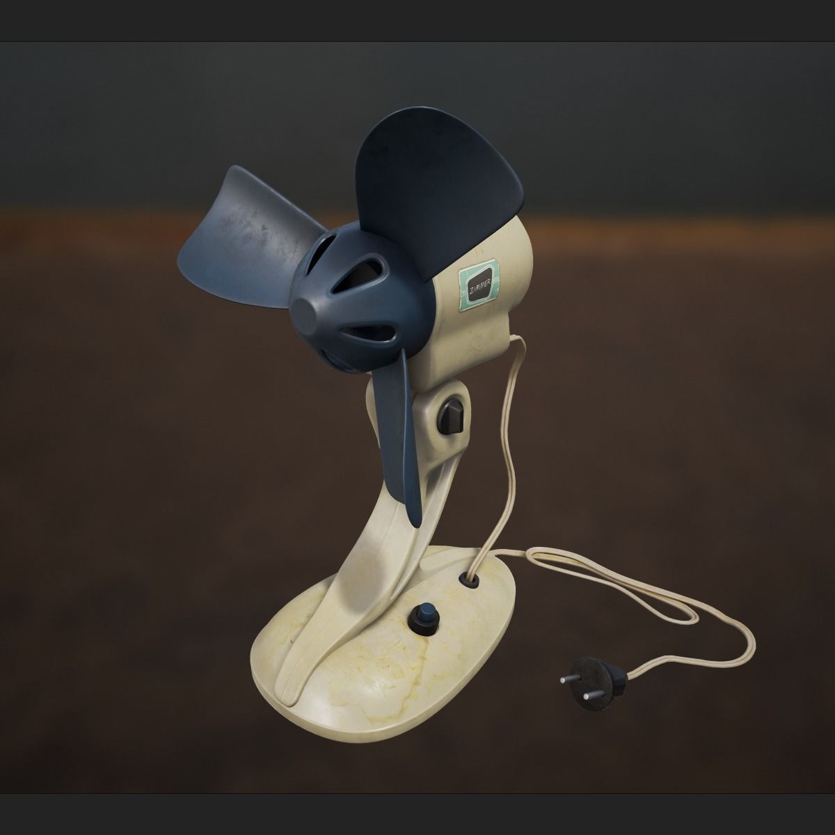 Vintage Fan Low-poly 3D model_10