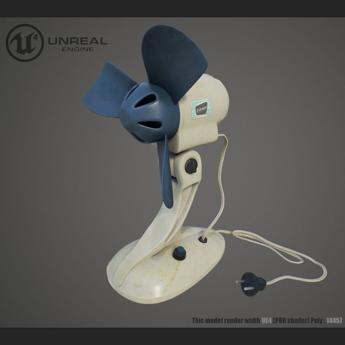 Vintage Fan Low-poly 3D model_0