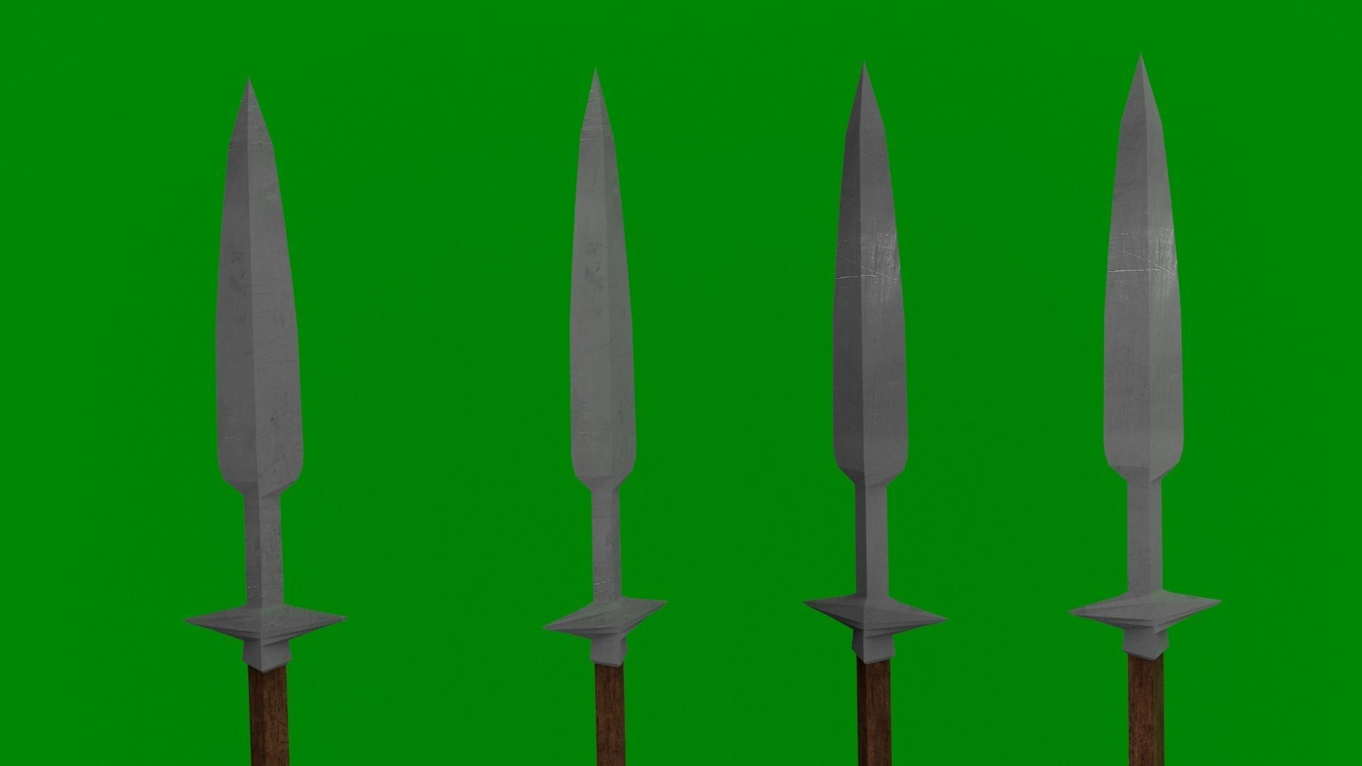 Detailed LowPoly Spear Low-poly 3D model_0