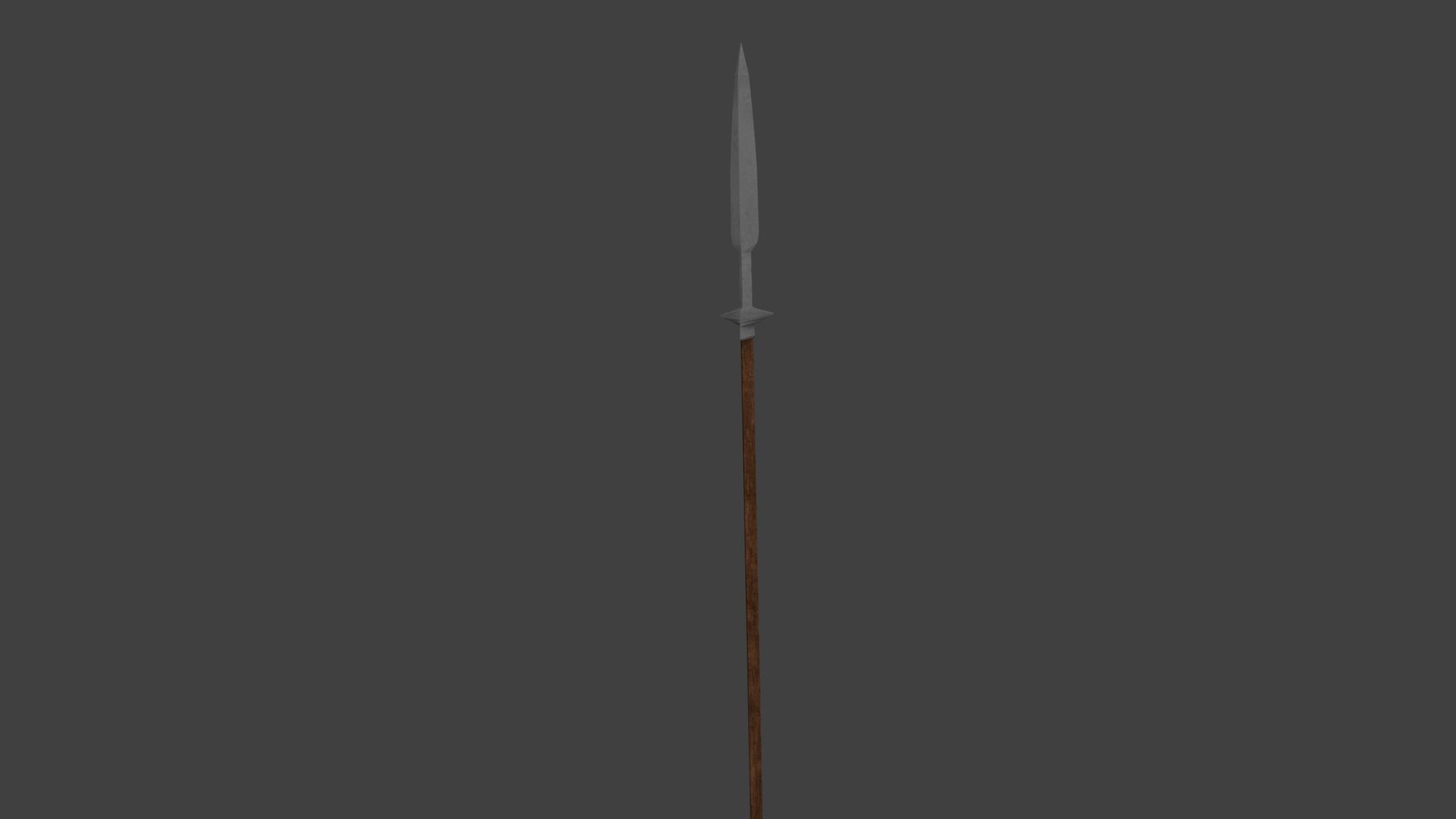 Detailed LowPoly Spear Low-poly 3D model_2