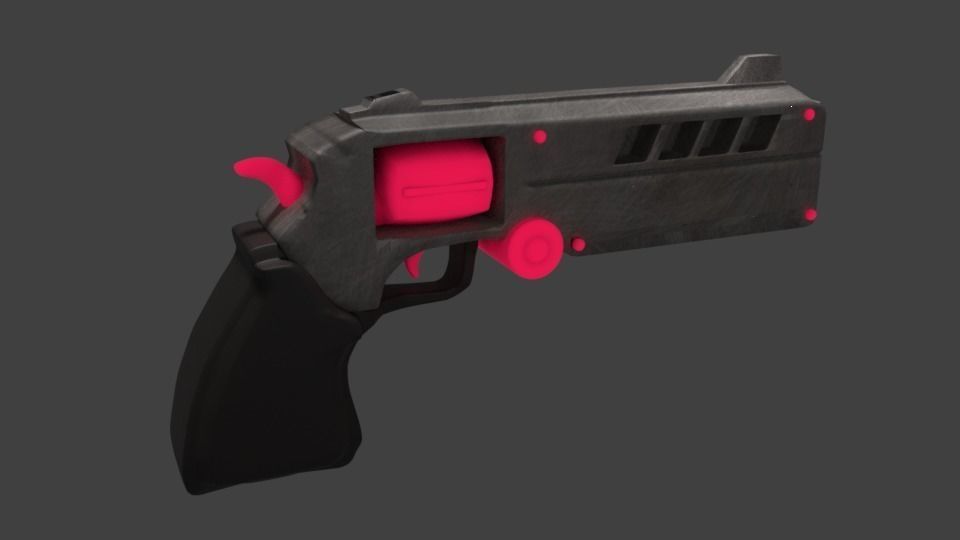 Futuristic Revolver N-1 Prototype Free low-poly 3D model