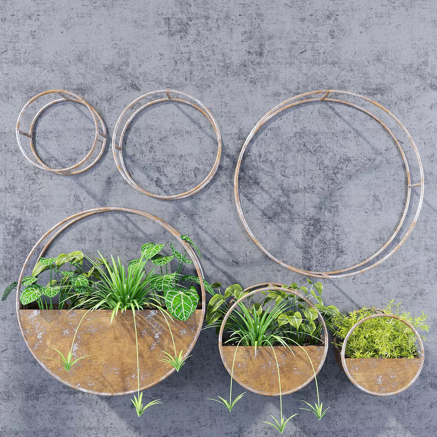 Circle shelves 3D model_0