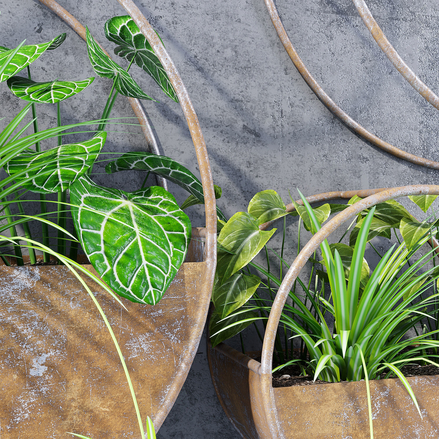 Circle shelves 3D model_4