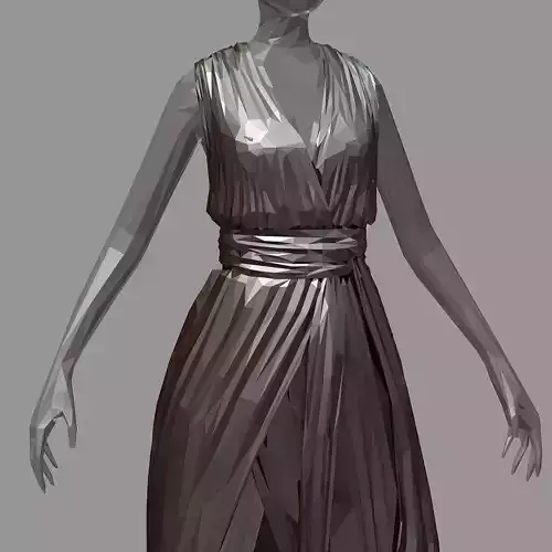 polygonal women summer long black dress white high heel shoes