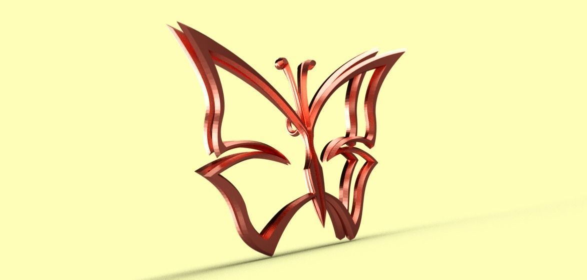 Butterfly Pendant  3D print model_8