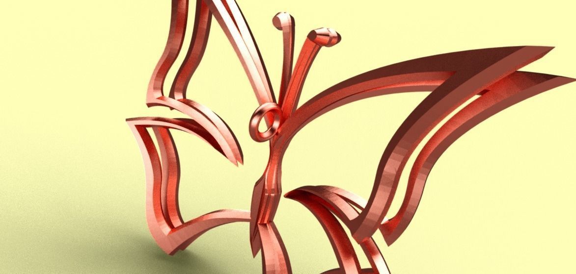 Butterfly Pendant  3D print model_10