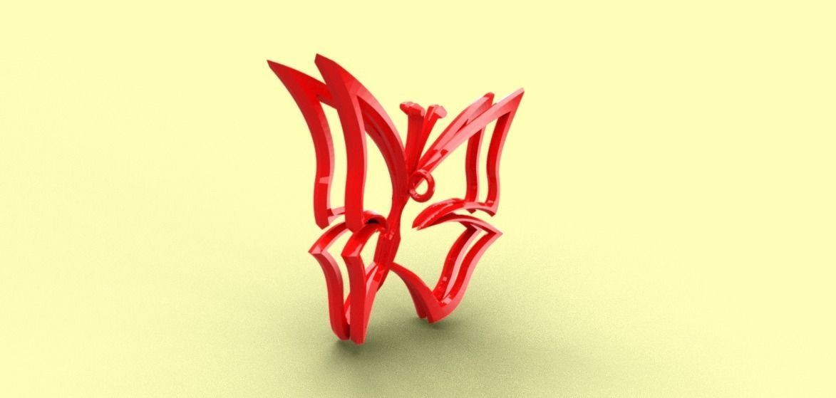 Butterfly Pendant  3D print model_4