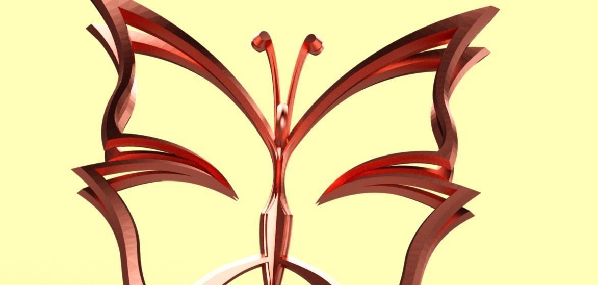 Butterfly Pendant  3D print model_9