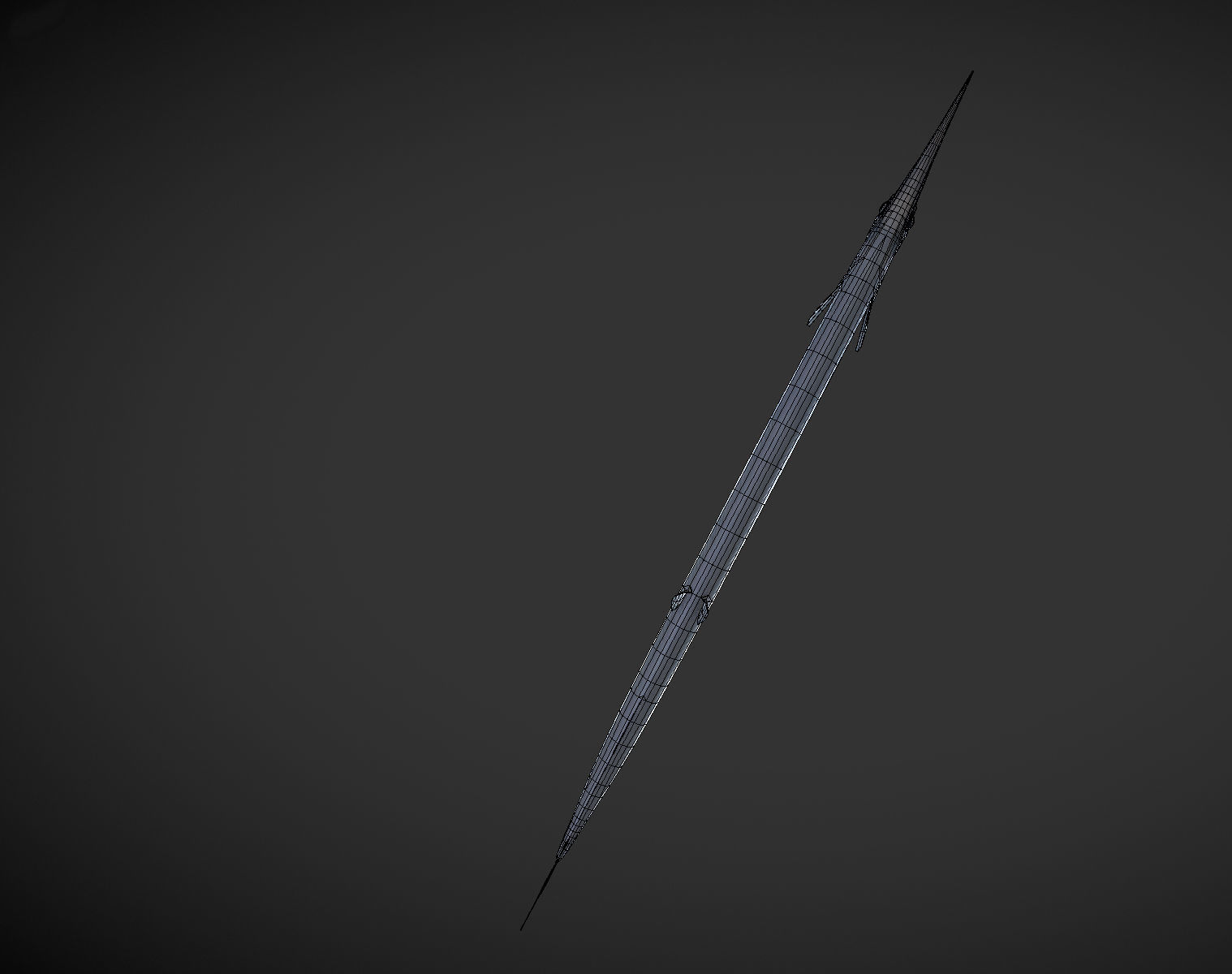 SwordFish fish with long tail Low-poly 3D model_7