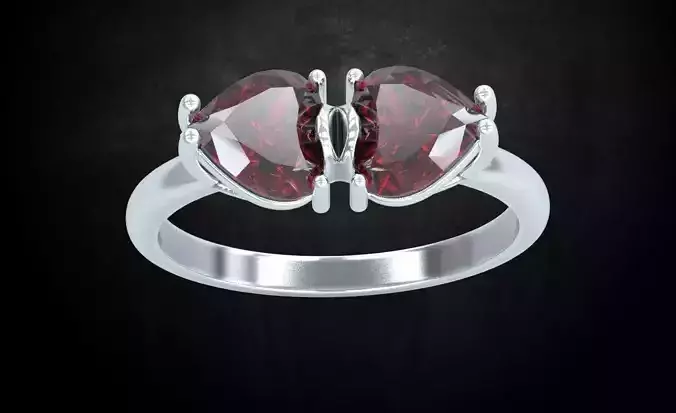 Ring for stylish girls with stones heart