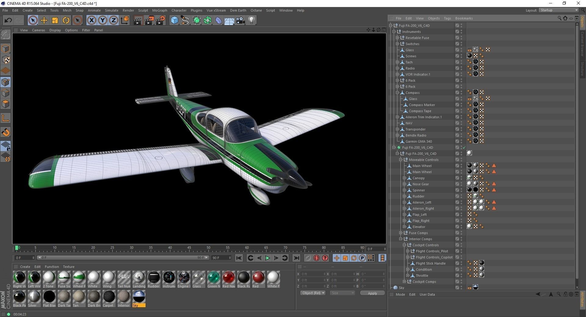 Fuji FA-200 Aero Subaru Low-poly 3D model_11