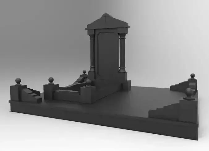 Tombstone wooden temple