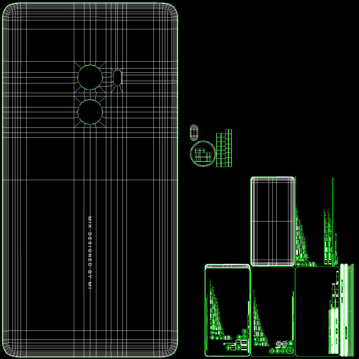 Xiaomi Mi Mix 2 Black  3D model_13