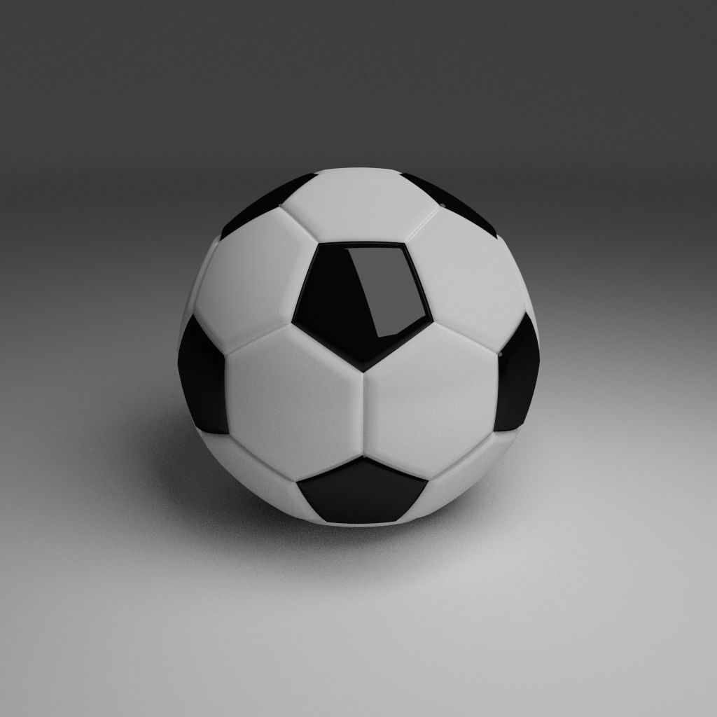 High Quality Classic Football Low-poly 3D model_3