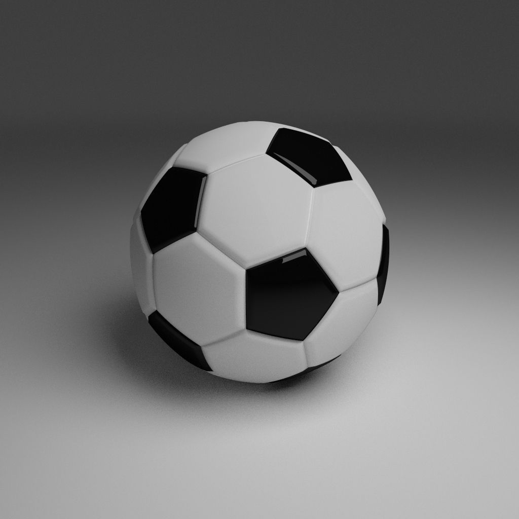 High Quality Classic Football Low-poly 3D model_2