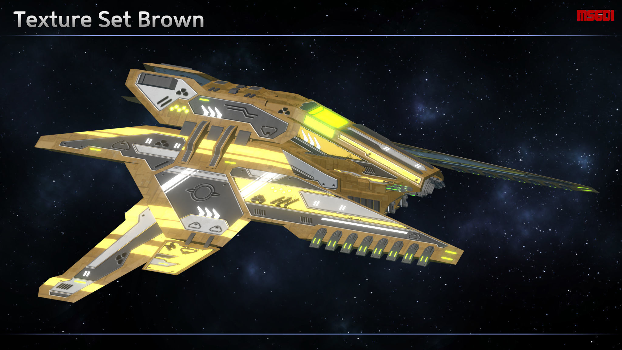 Spaceship Enkar Republic Gunboat Kantaar Low-poly 3D model_6