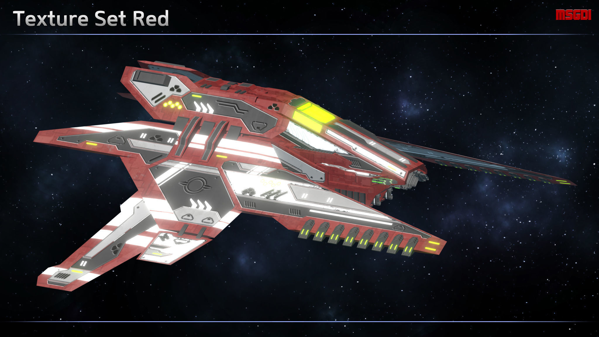 Spaceship Enkar Republic Gunboat Kantaar Low-poly 3D model_9