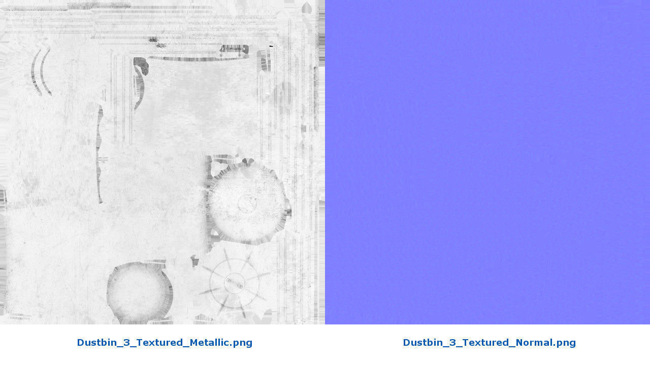 Dustbin 3 Textured 3D model_9