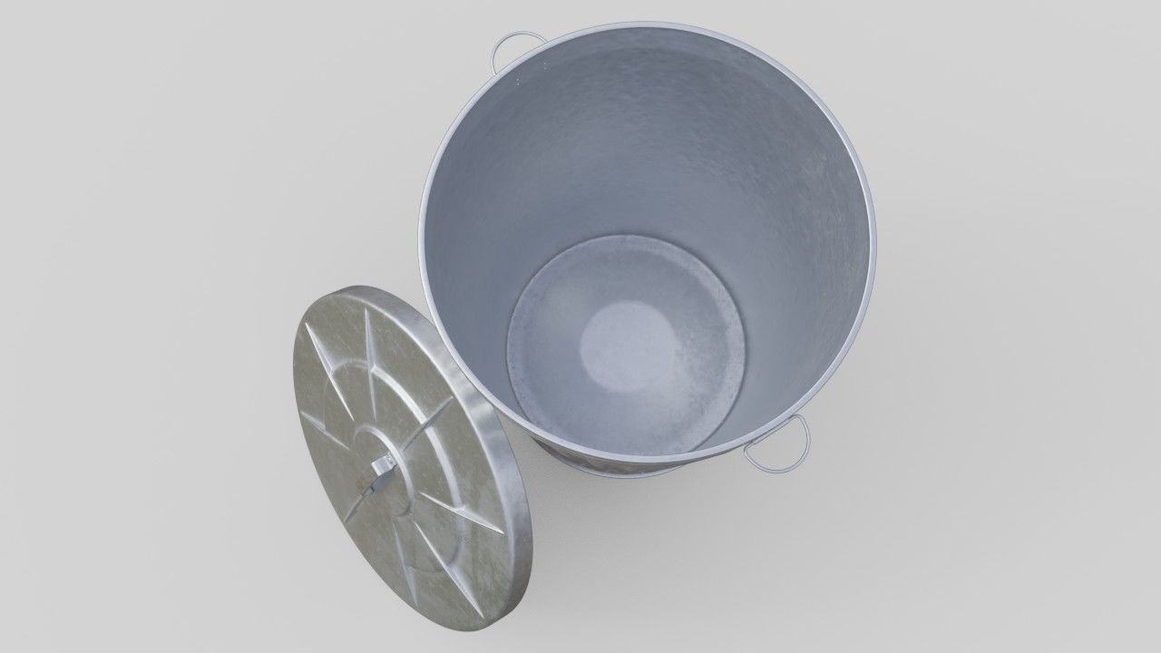 Dustbin 3 Textured 3D model_2