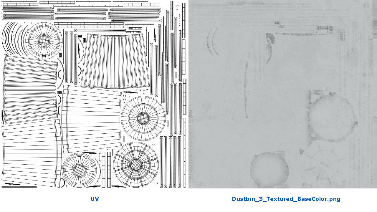 Dustbin 3 Textured 3D model_8