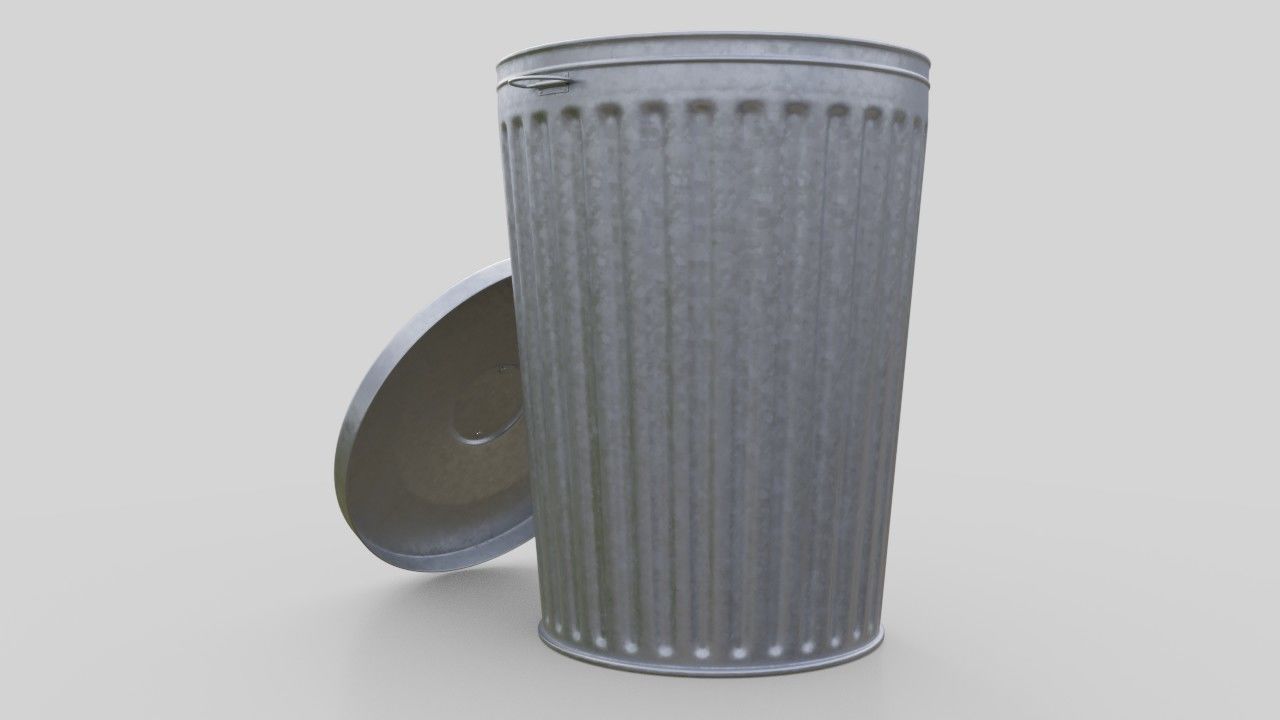 Dustbin 3 Textured 3D model_3