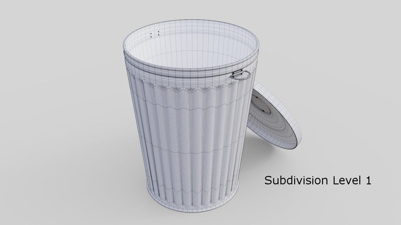 Dustbin 3 Textured 3D model_6