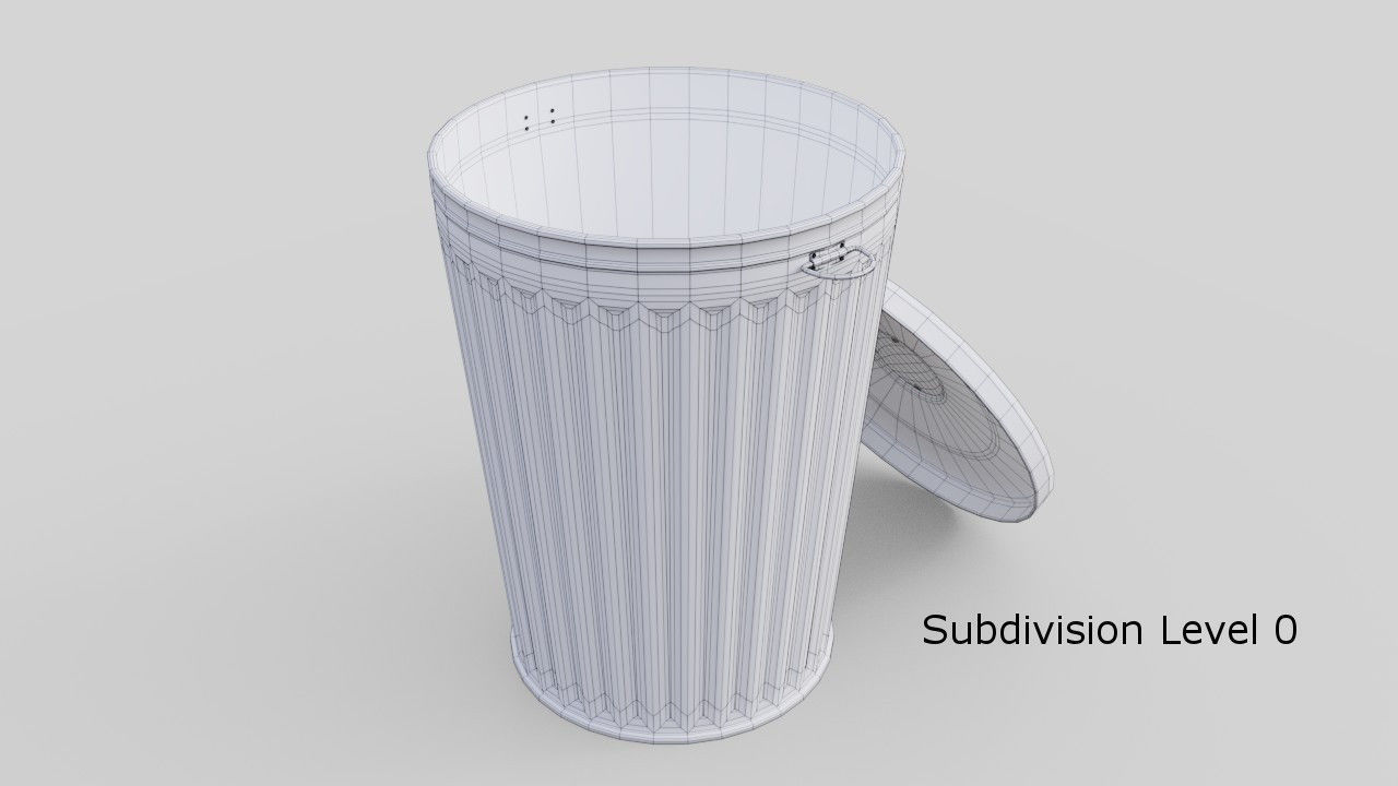 Dustbin 3 Textured 3D model_5