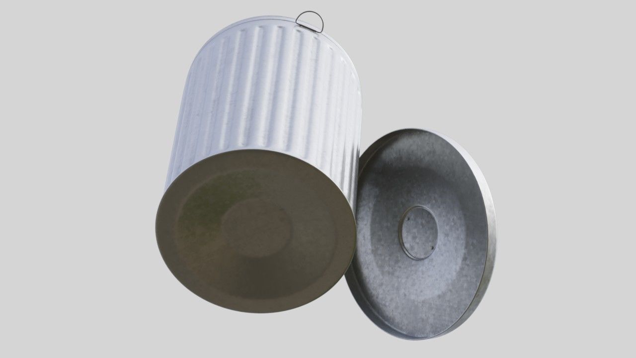 Dustbin 3 Textured 3D model_4