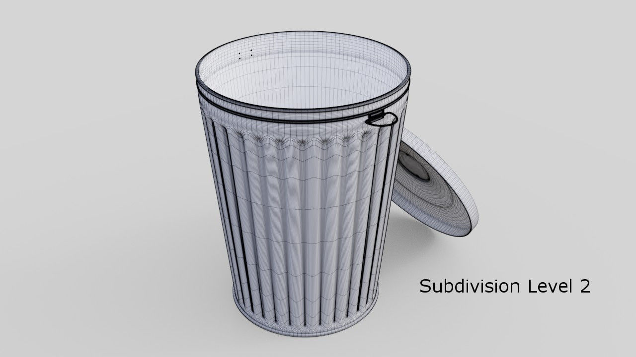 Dustbin 3 Textured 3D model_7