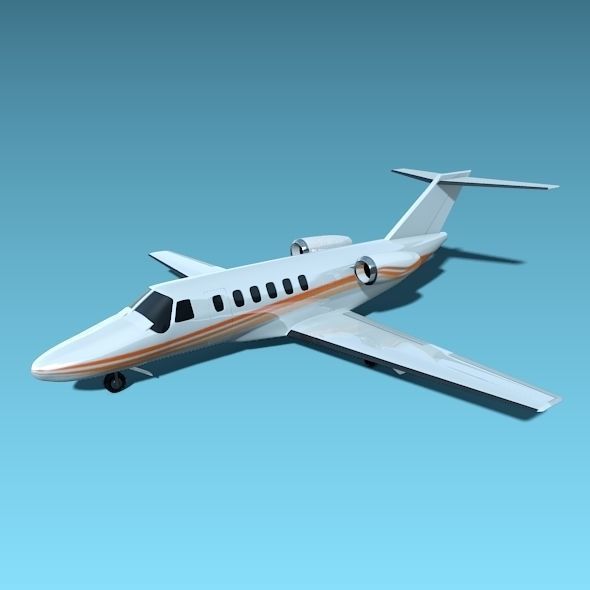 Cessna Citation CJ2 business jet 3D model_1
