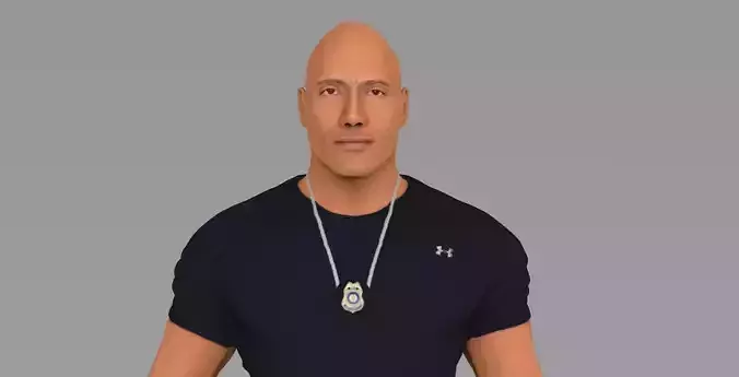 Dwayne Johnson Fast and Furious ready for full color 3D printing 3D print model