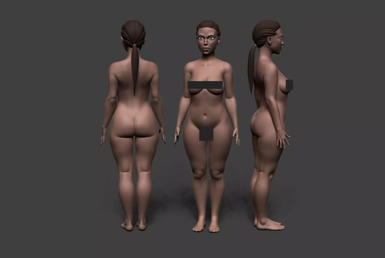 Female Body Basemesh 6 3D model_0