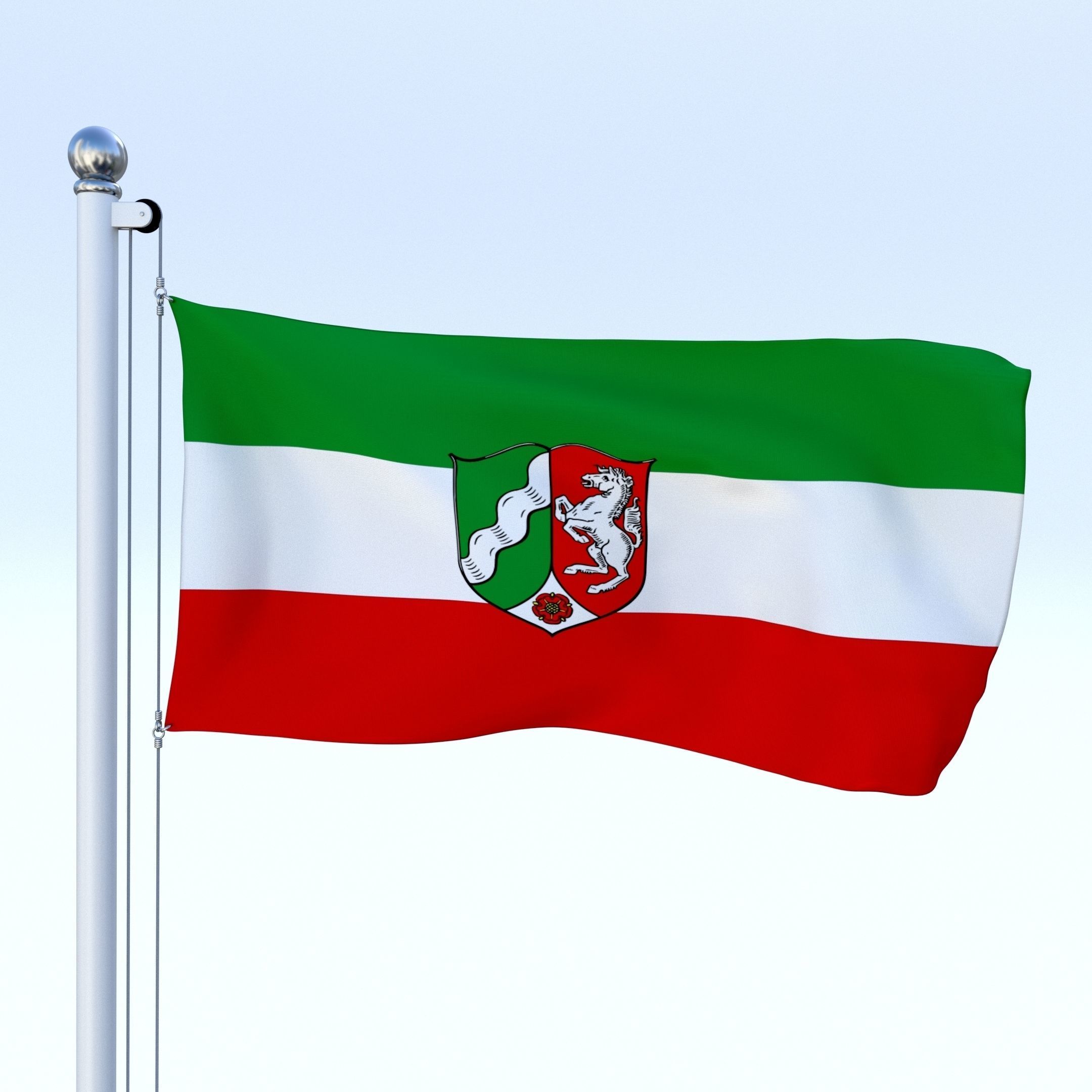 Animated German Flag Pack 3D model_18