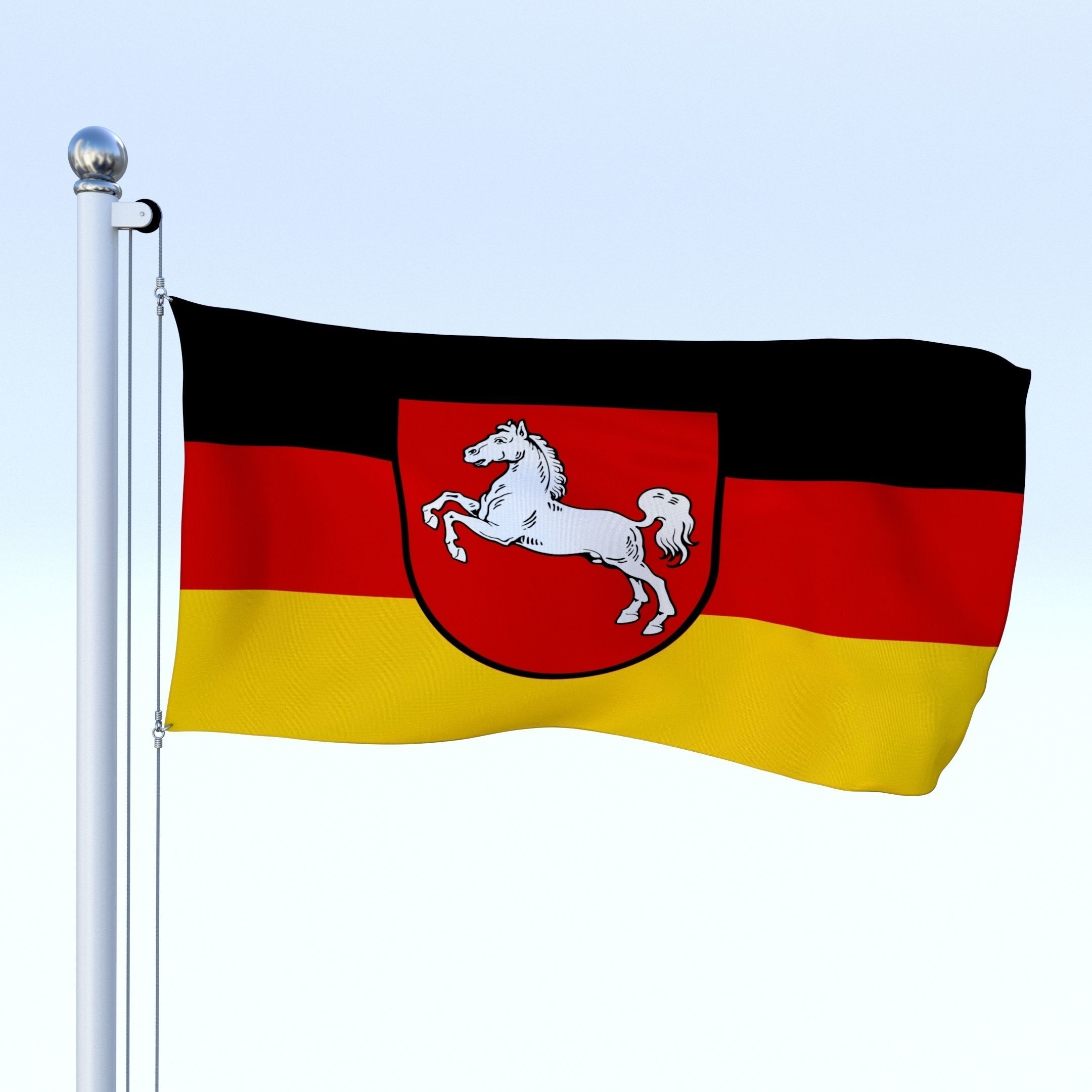 Animated German Flag Pack 3D model_6