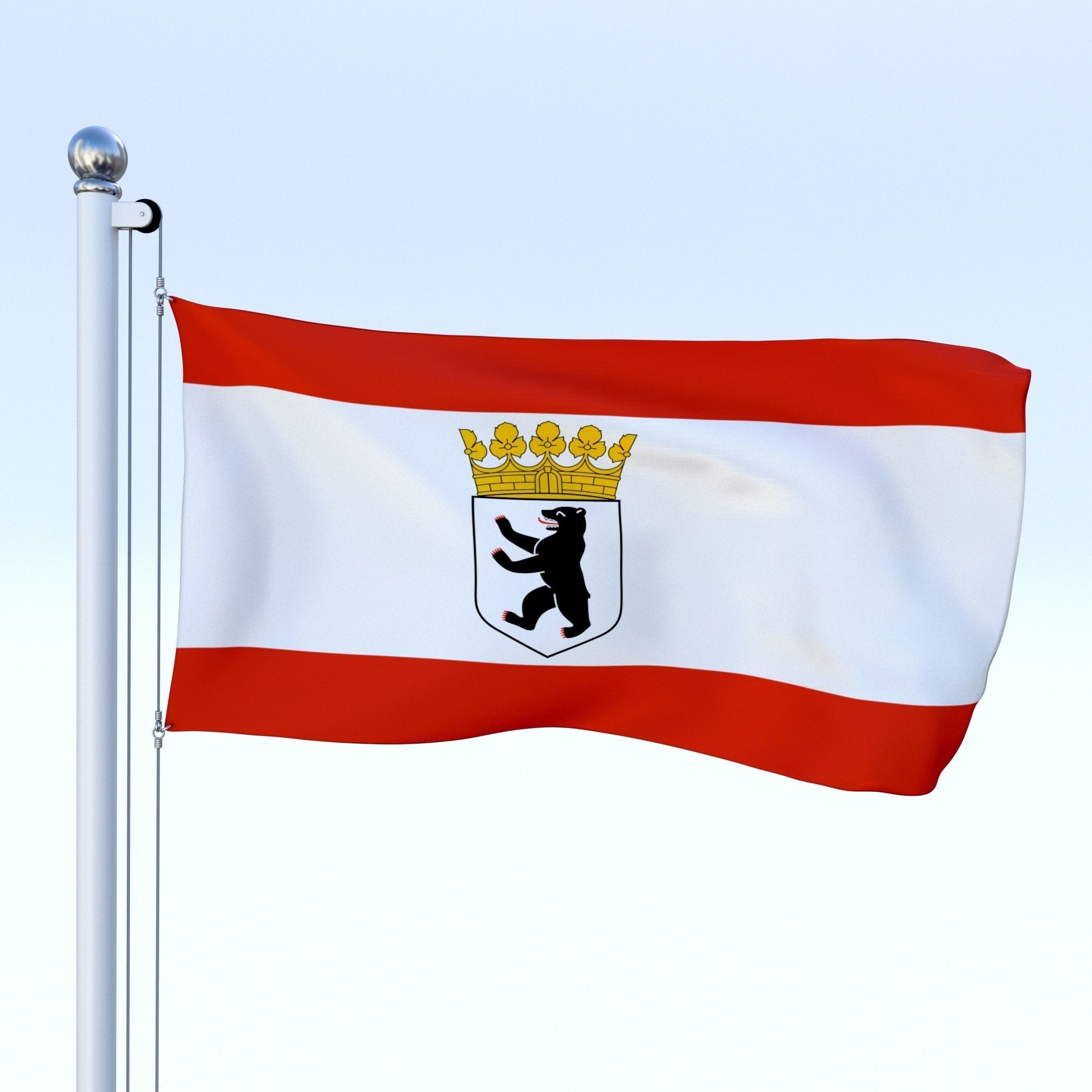 Animated German Flag Pack 3D model_9