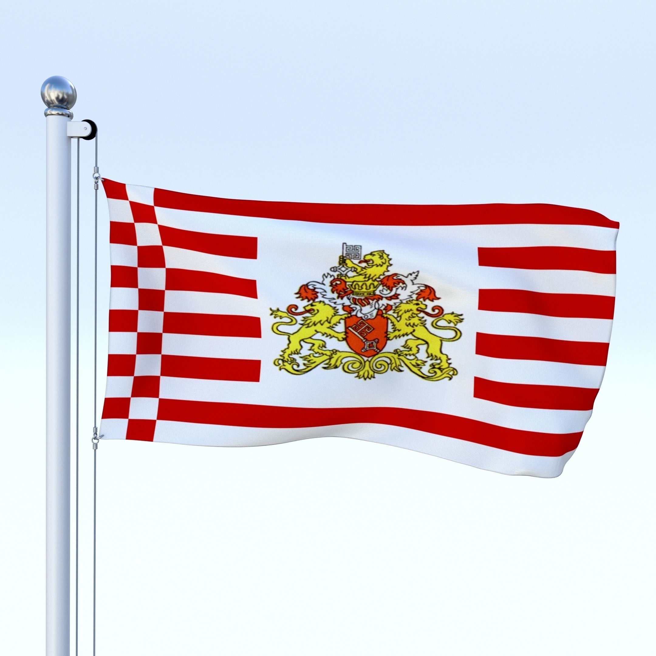 Animated German Flag Pack 3D model_5