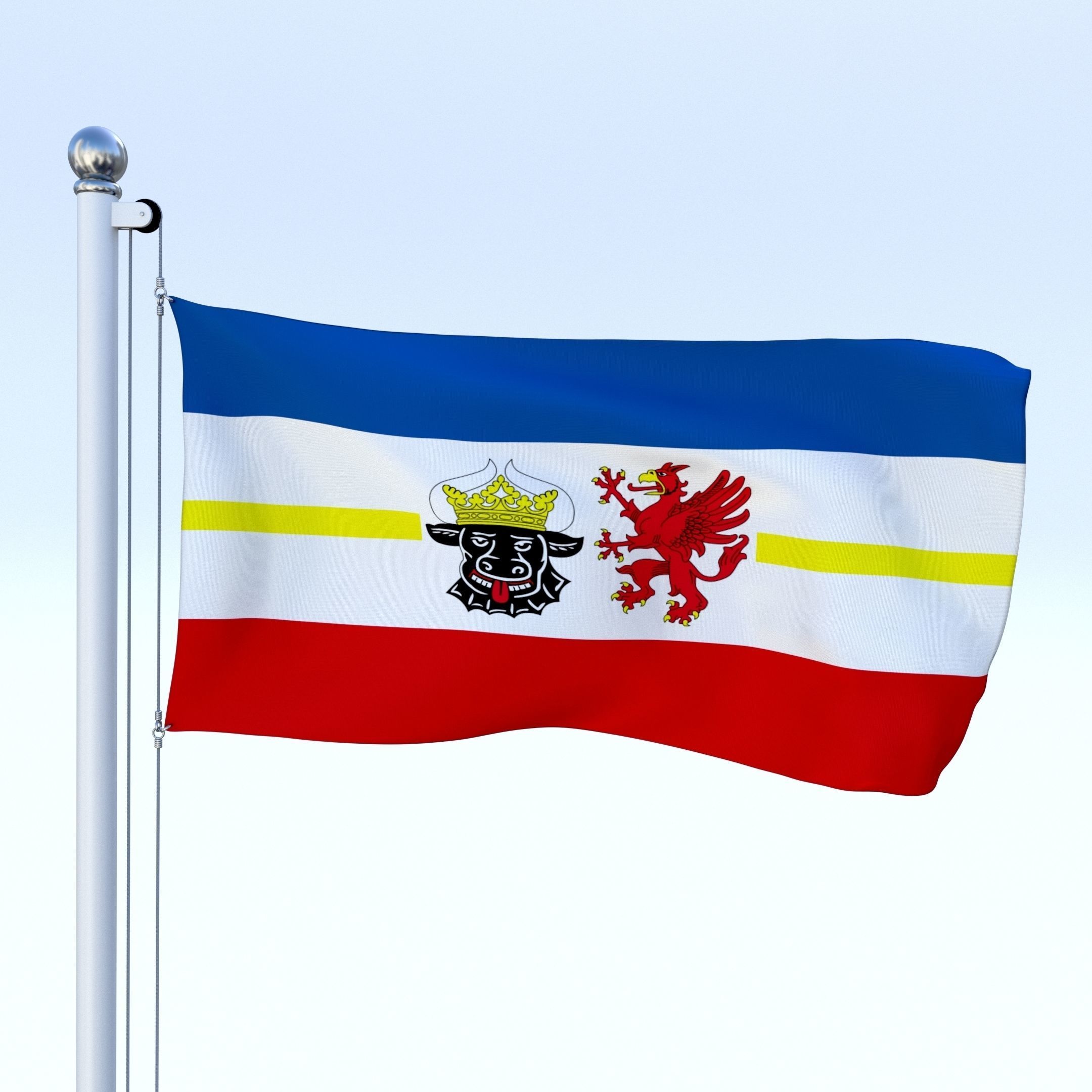 Animated German Flag Pack 3D model_4