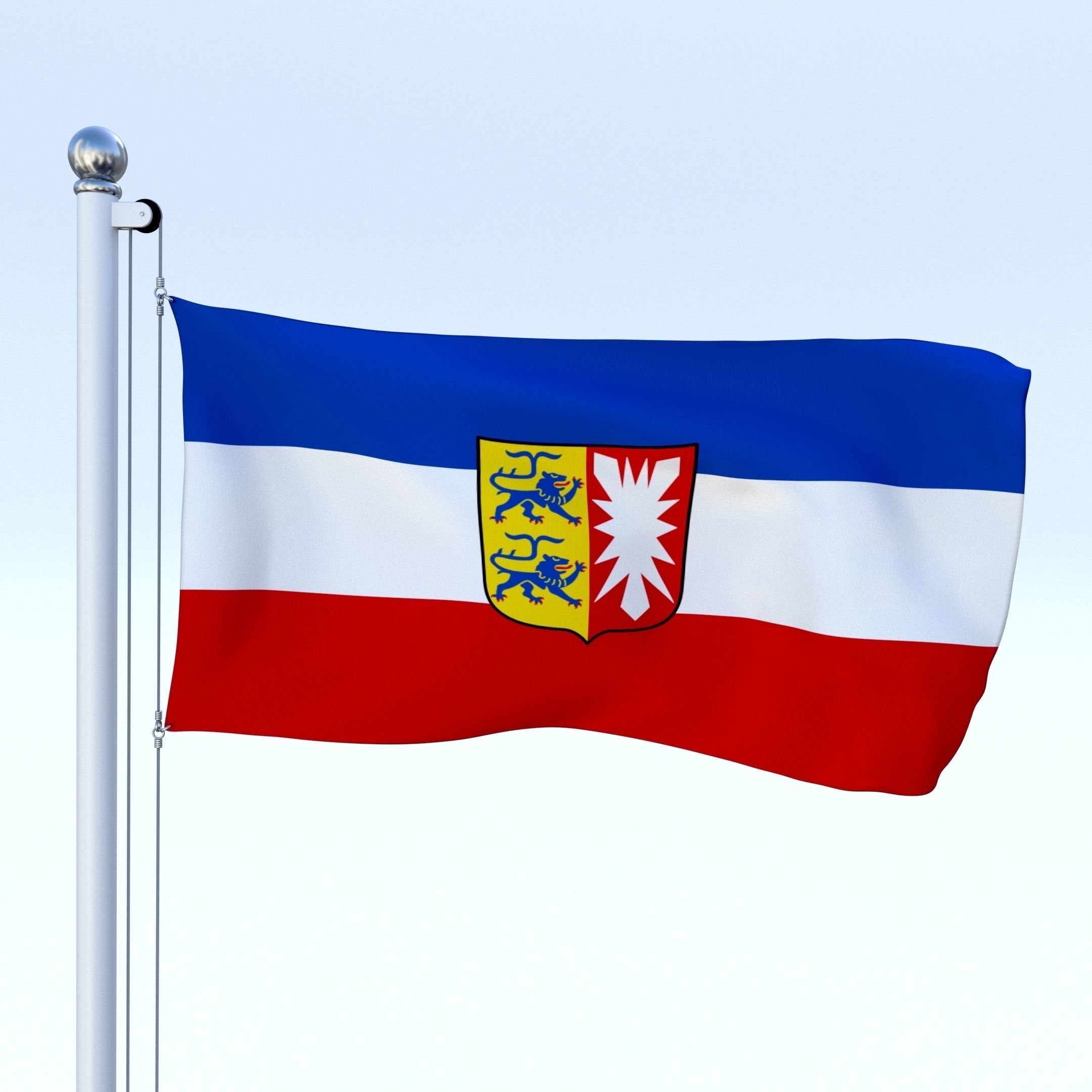 Animated German Flag Pack 3D model_13