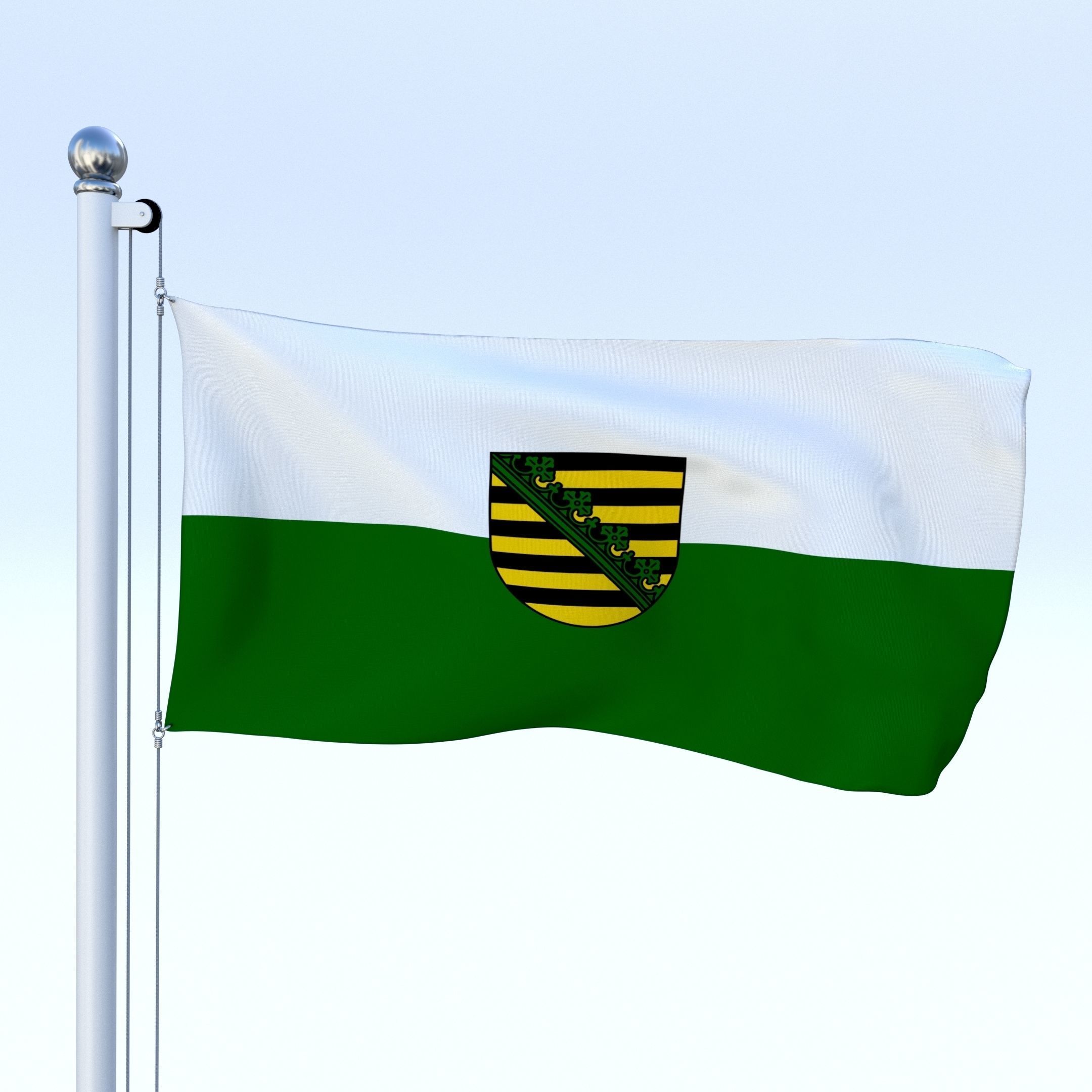 Animated German Flag Pack 3D model_17