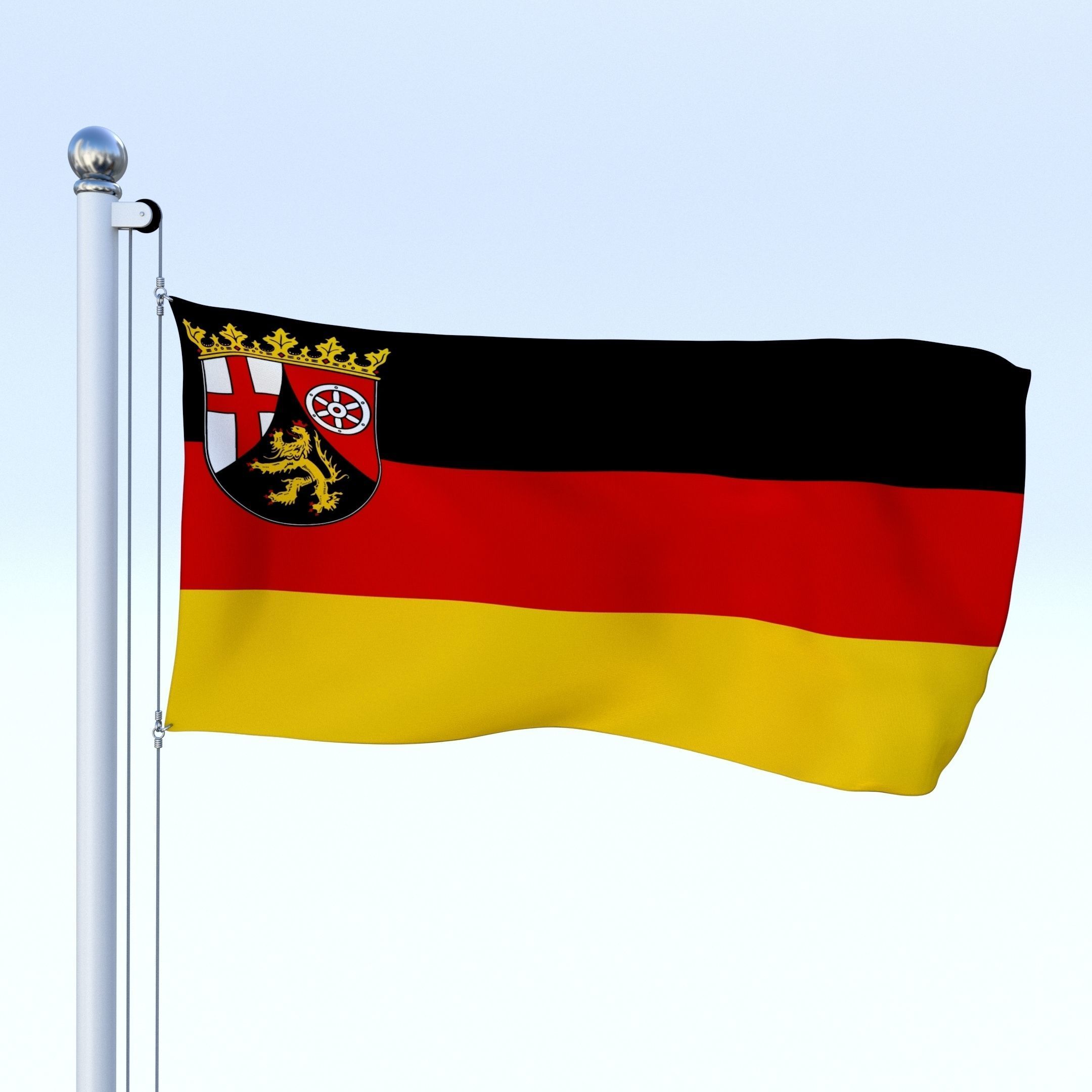 Animated German Flag Pack 3D model_19