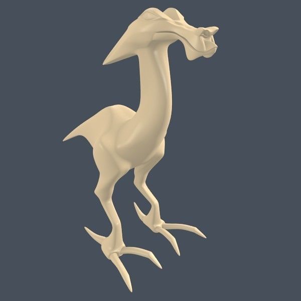 Alien dinosaur creature 3D print model_2