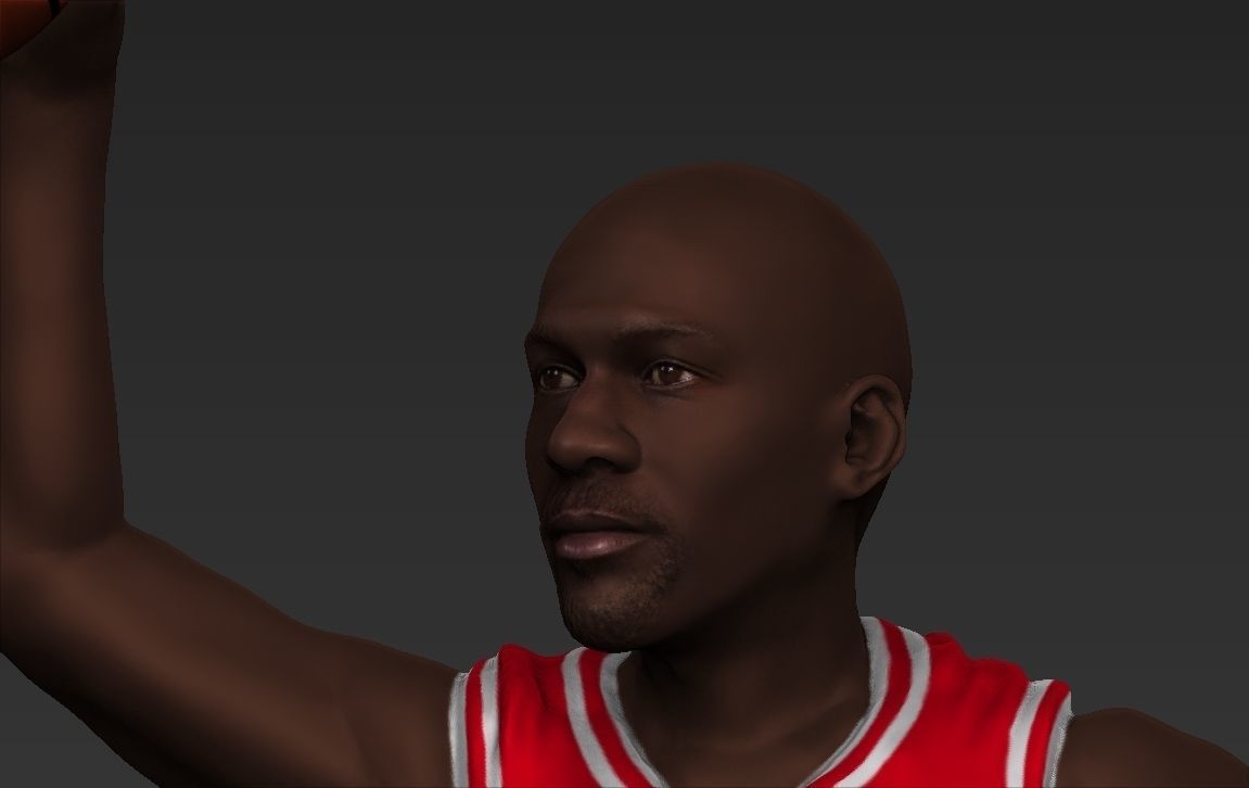 Michael Jordan ready for full color 3D printing  3D print model_17