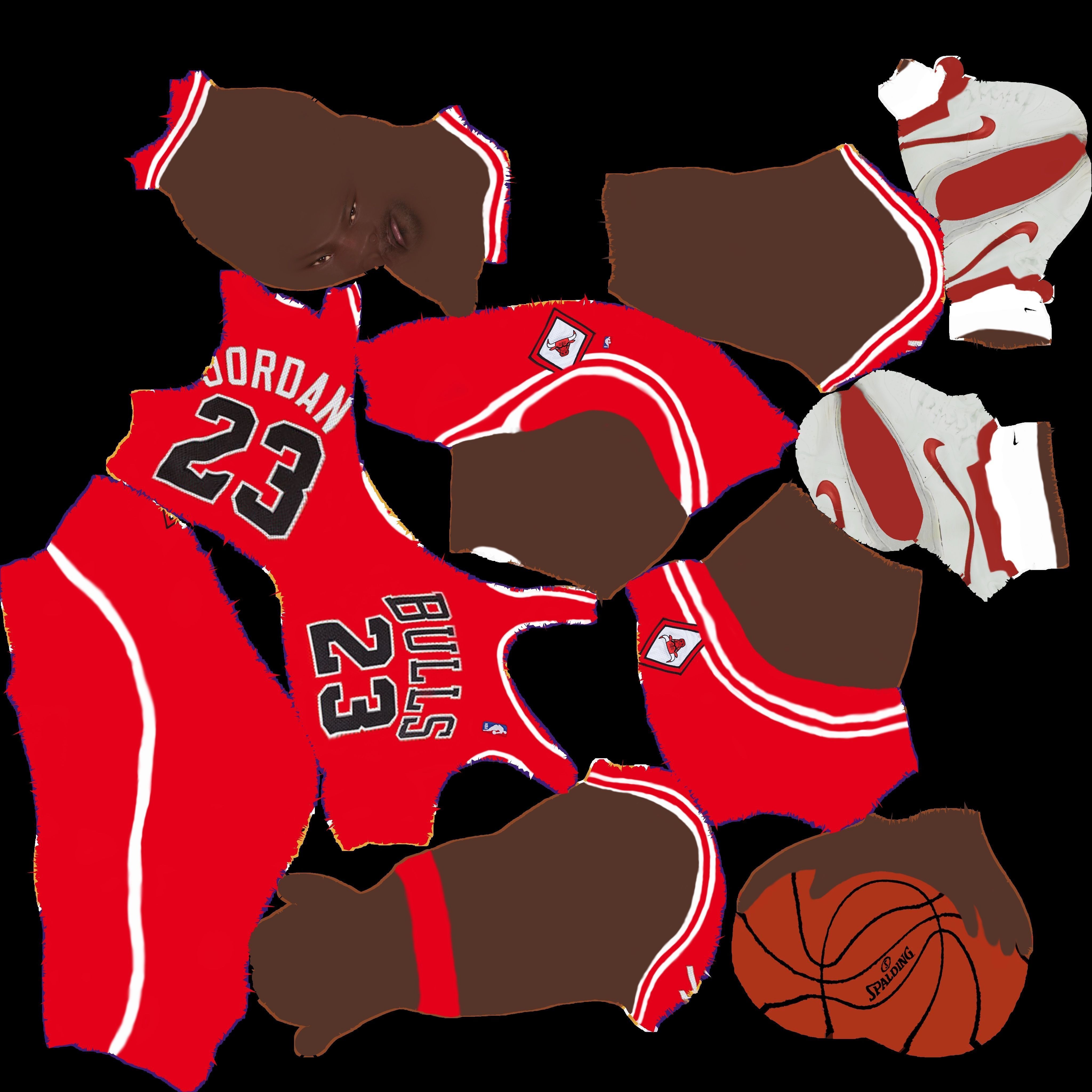 Michael Jordan ready for full color 3D printing  3D print model_39