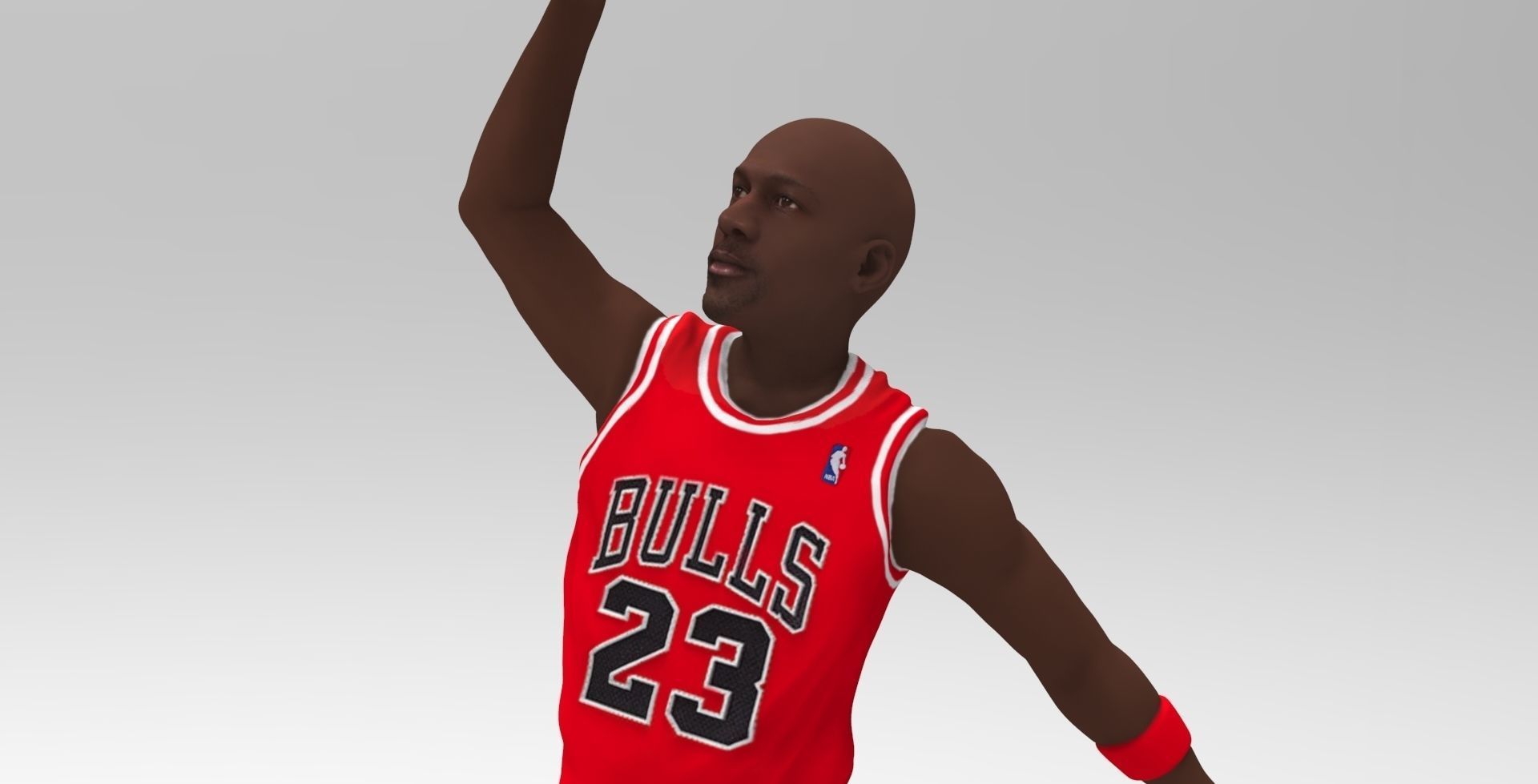 Michael Jordan ready for full color 3D printing  3D print model_11