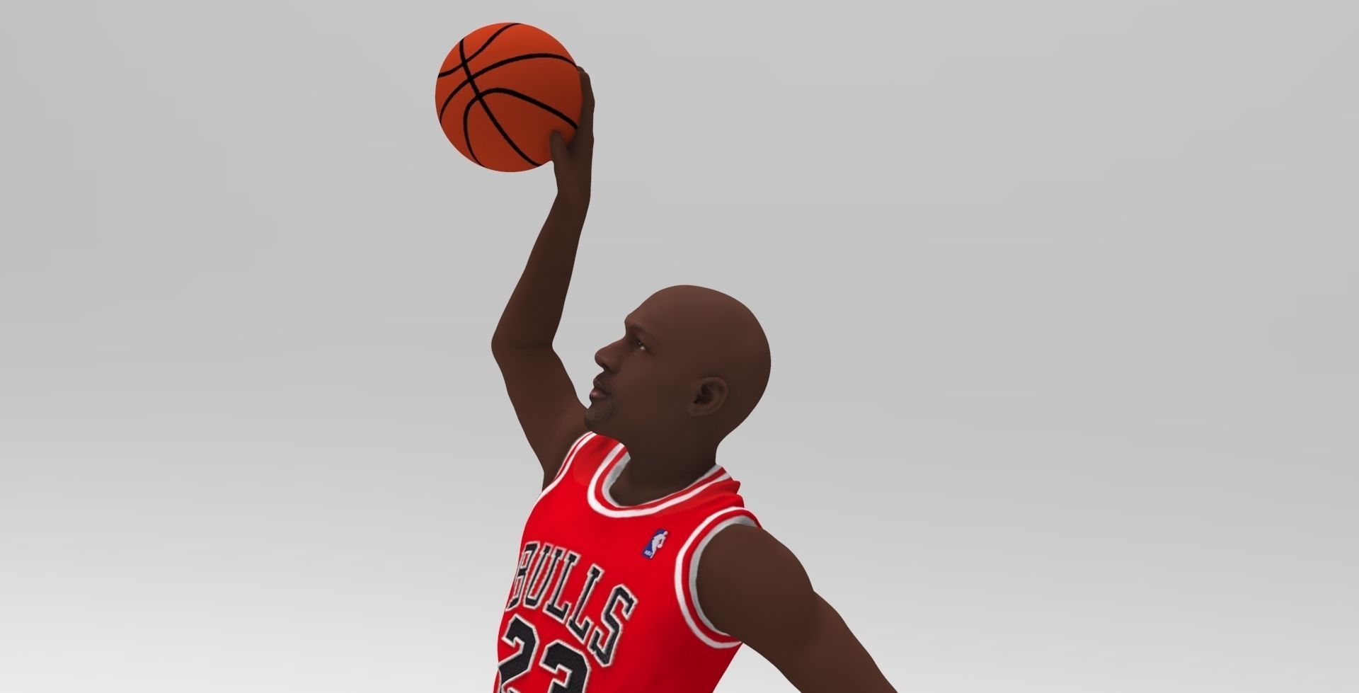 Michael Jordan ready for full color 3D printing  3D print model_20