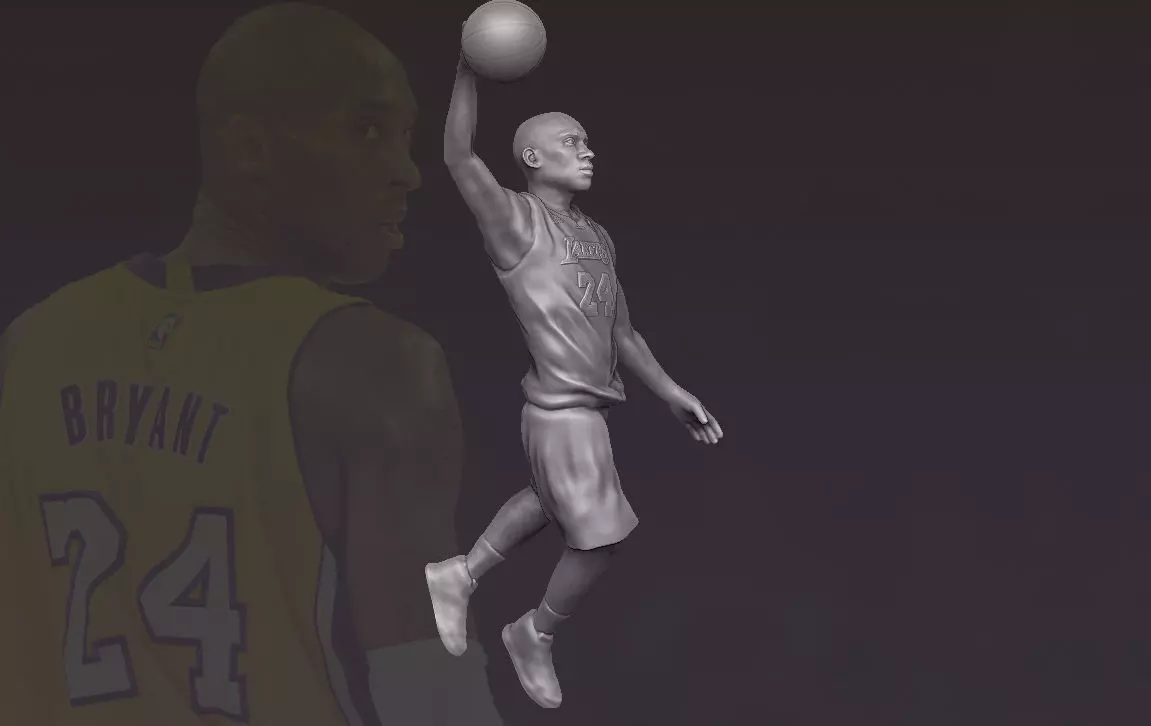Kobe Bryant 3D printing ready stl obj formats 3D print model_0