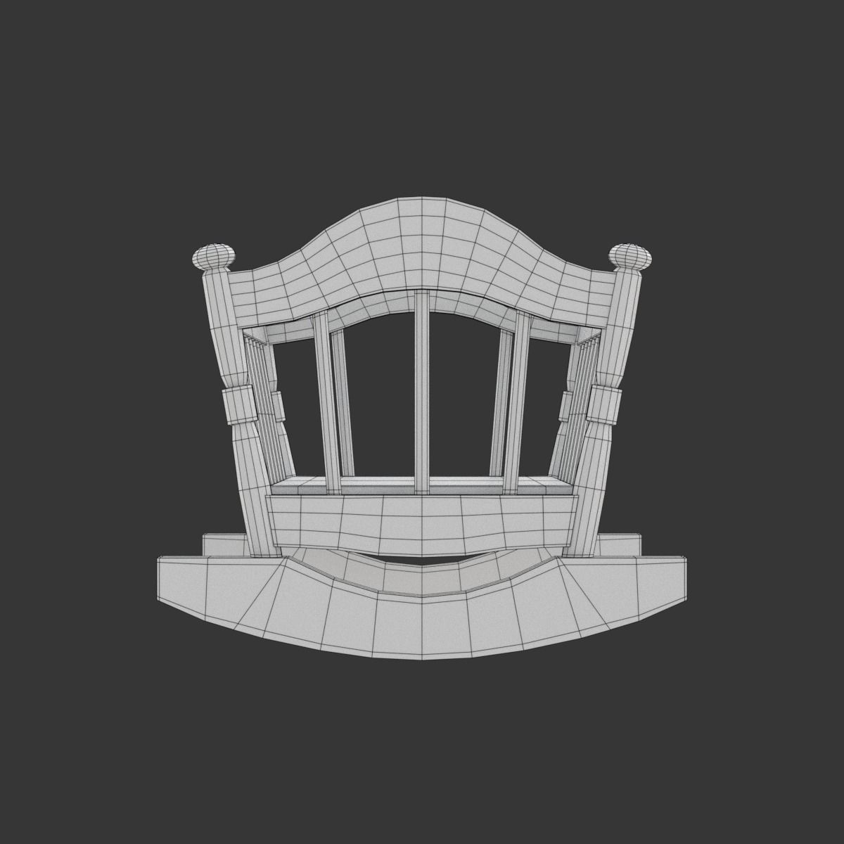 Wooden Cradle 3D model_15