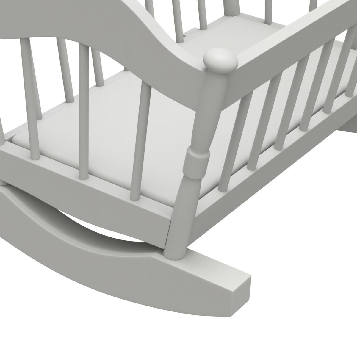 Wooden Cradle 3D model_11