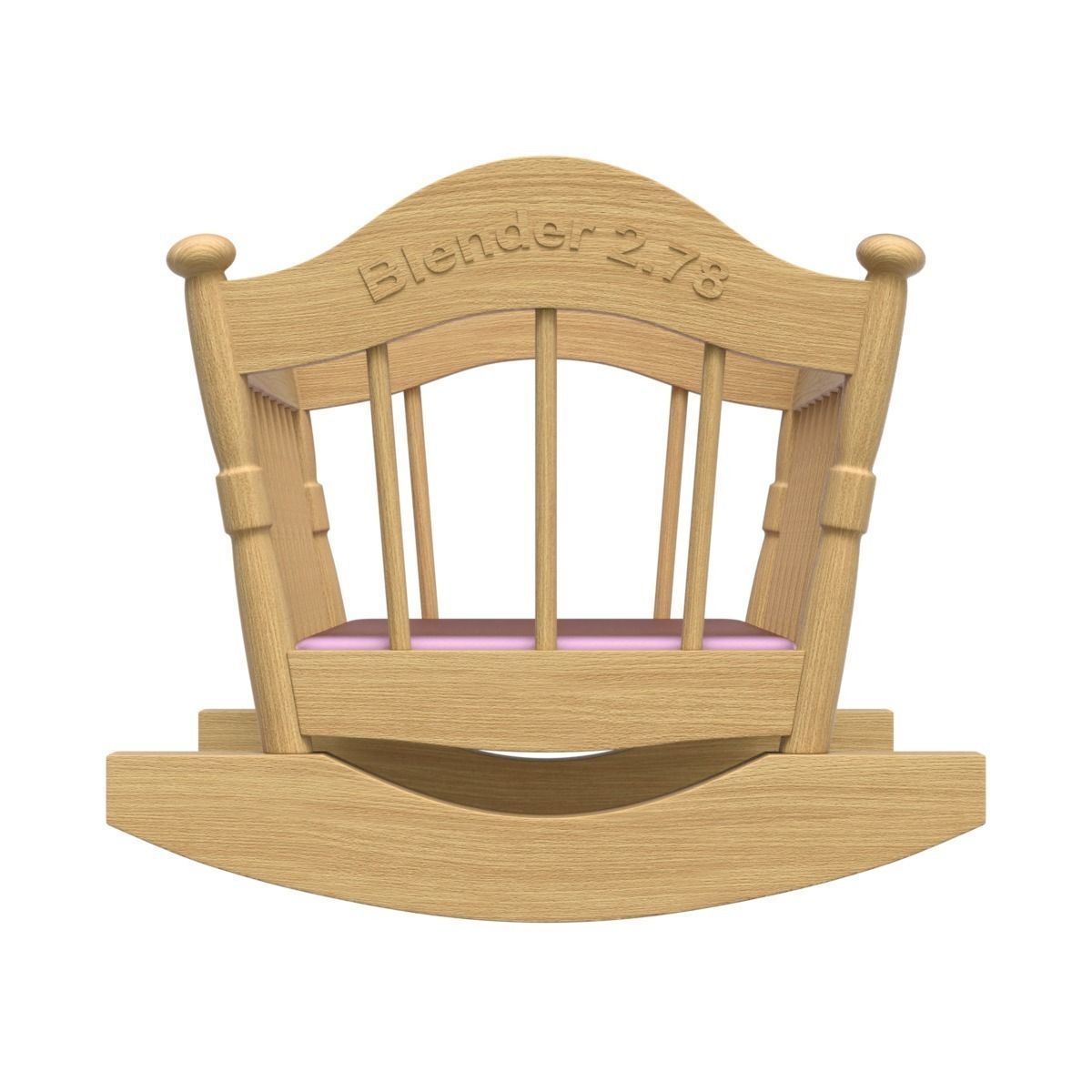 Wooden Cradle 3D model_3