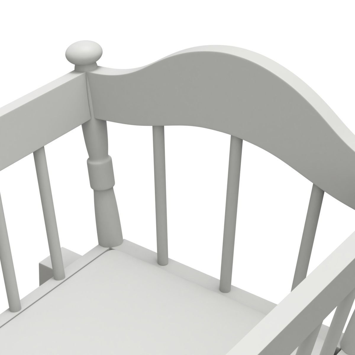 Wooden Cradle 3D model_12